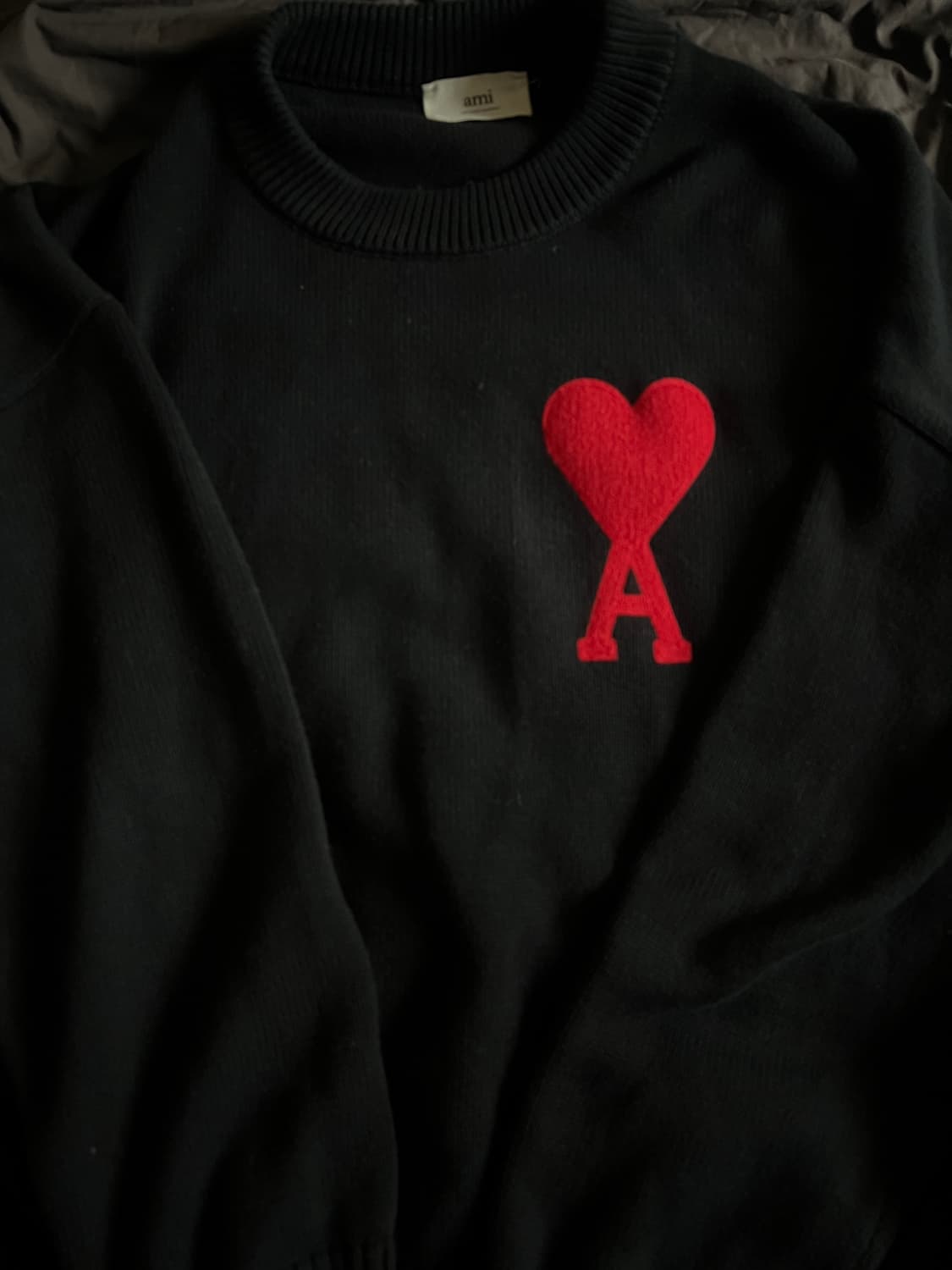 [XL] 아미 빅하트 로고 니트 블랙 상품이미지1