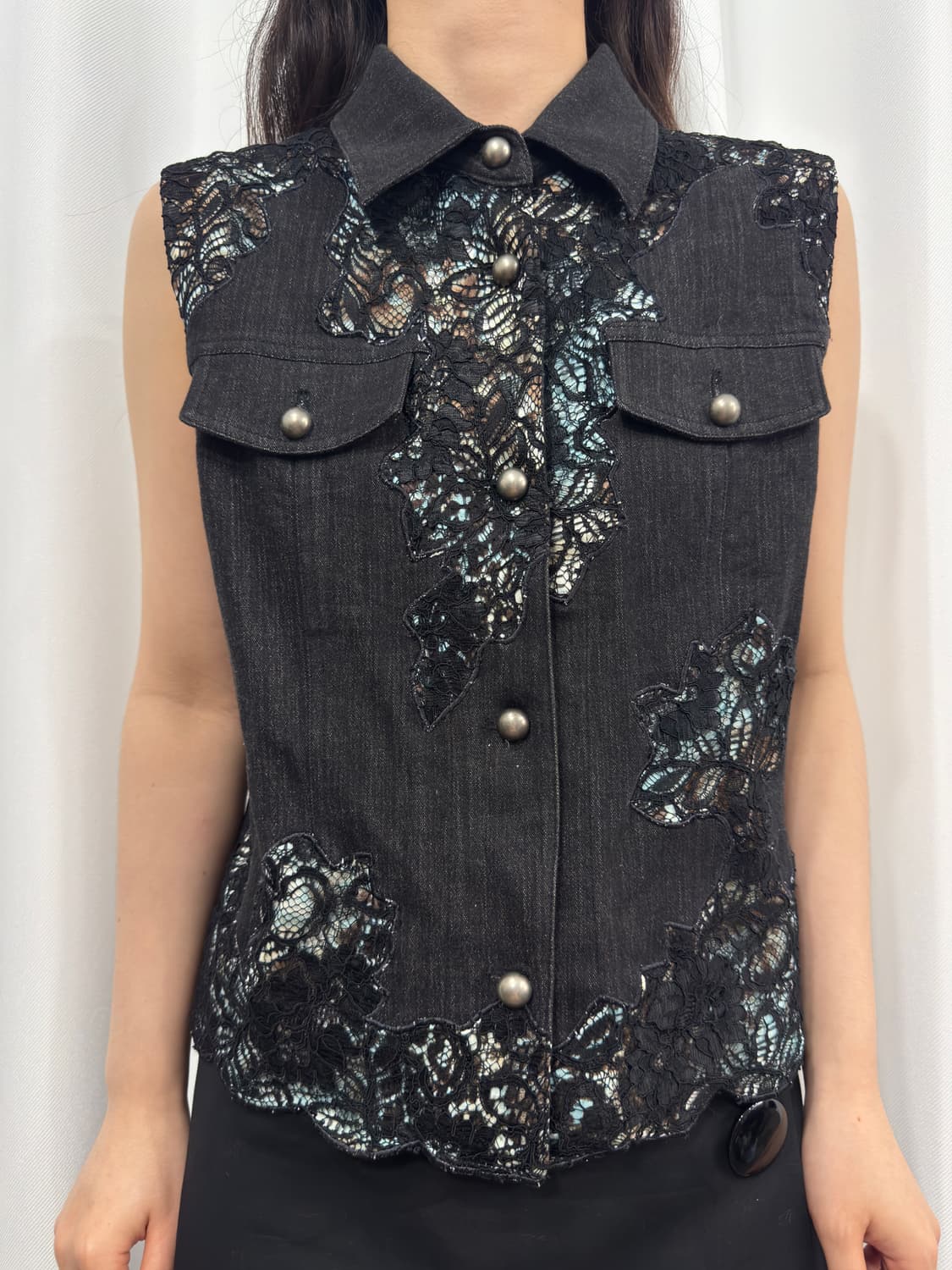 denim design vest 상품이미지2