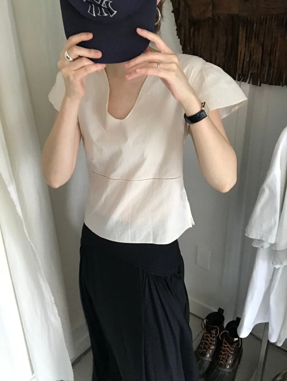 v-neck cotton blouse 상품이미지2