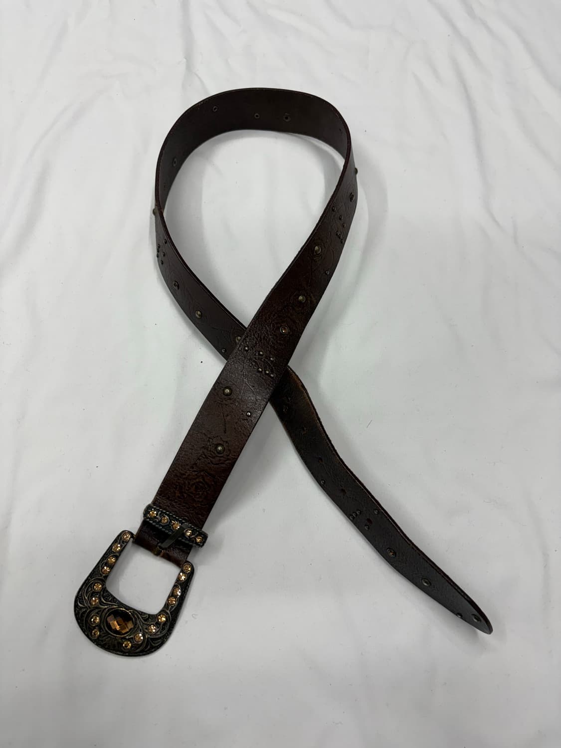 빈티지 웨스턴 스터드 레더 벨트 상품이미지3