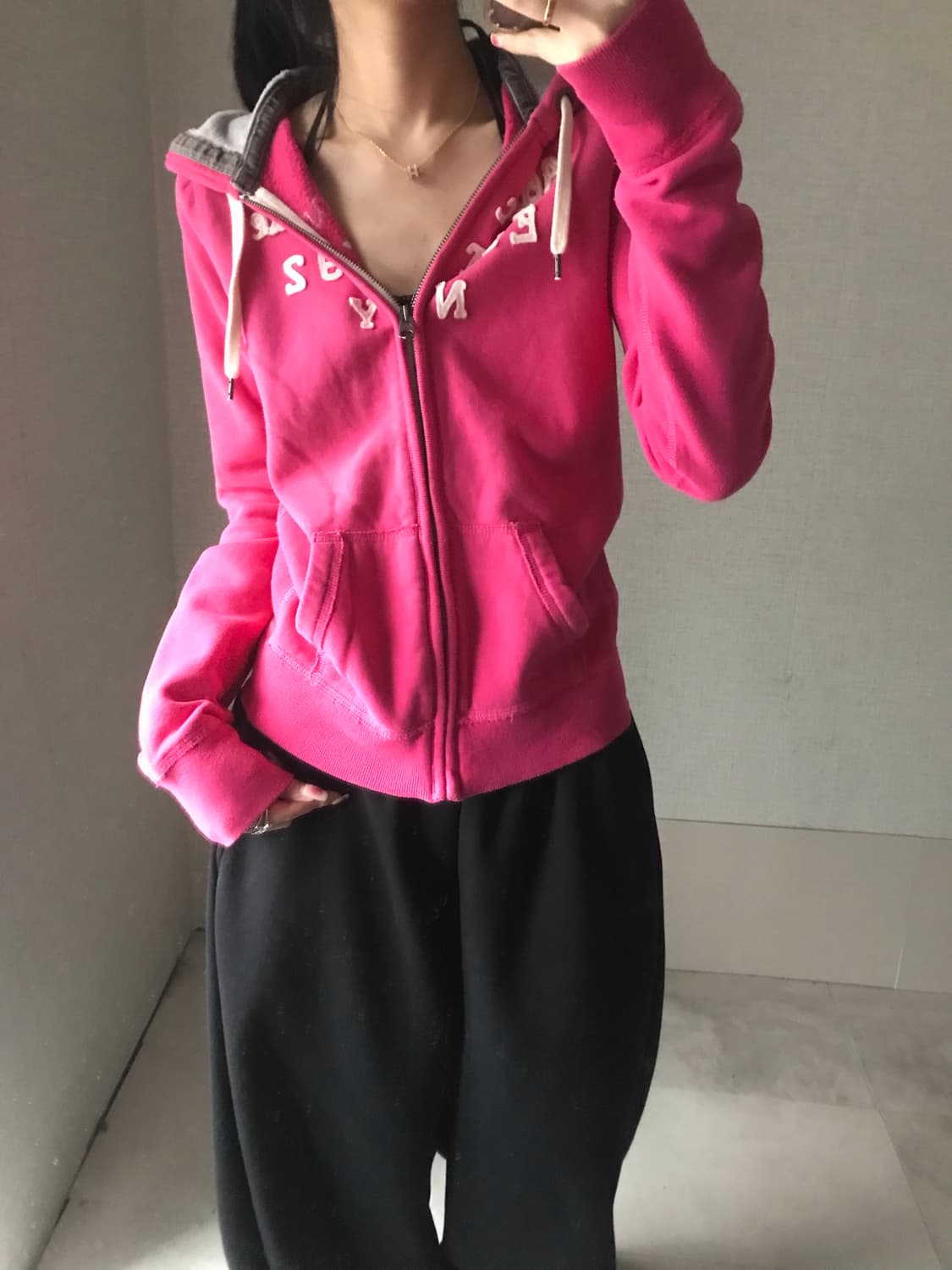 아베크롬비 핑크 후드집업 상품이미지1