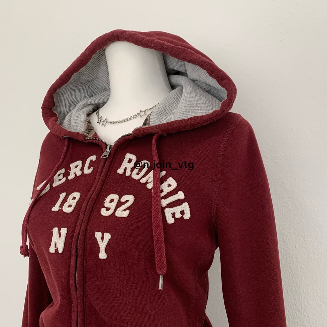 아베크롬비 버건디 후드집업 상품이미지2