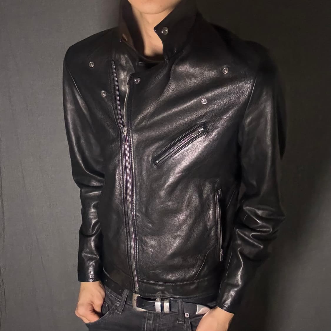lamb skin rider leather jacket 상품이미지5