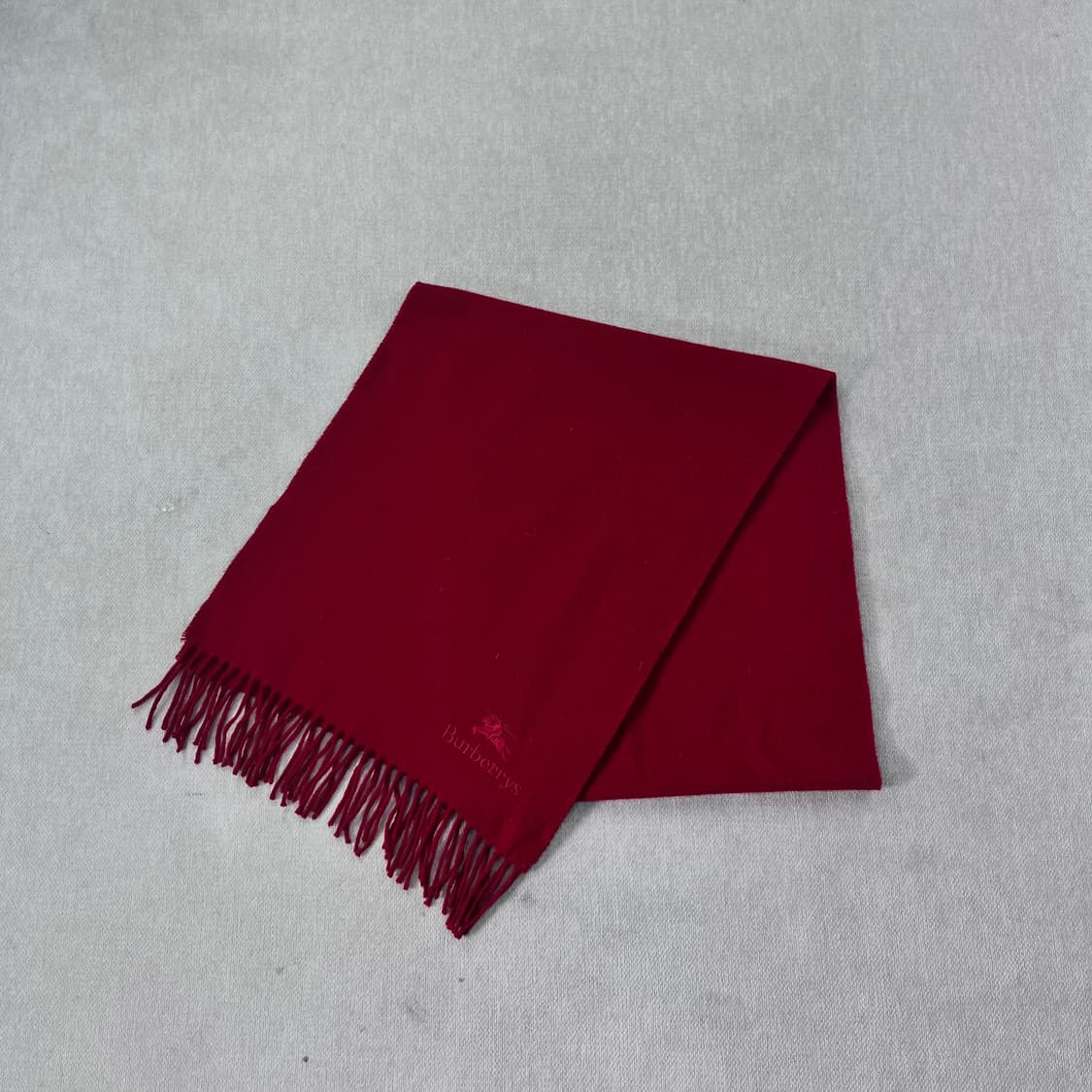 버버리 기마로고 캐시미어 레드 머플러 상품이미지1