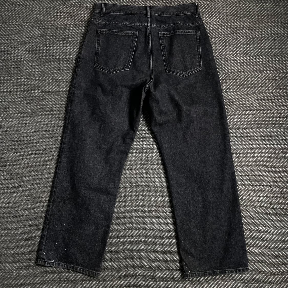 유니폼 브릿지 원턱 와이드 워시드 흑청 팬츠y 4889 상품이미지5