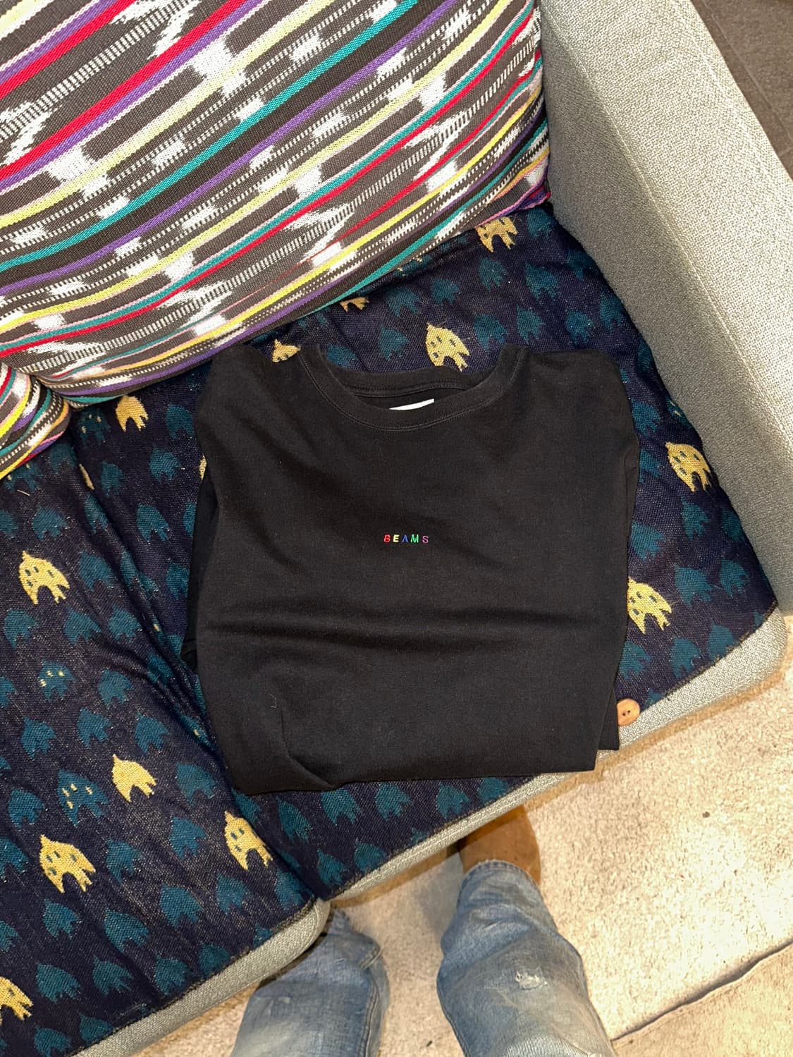 Beams color small logo cotton sleeve 상품이미지1