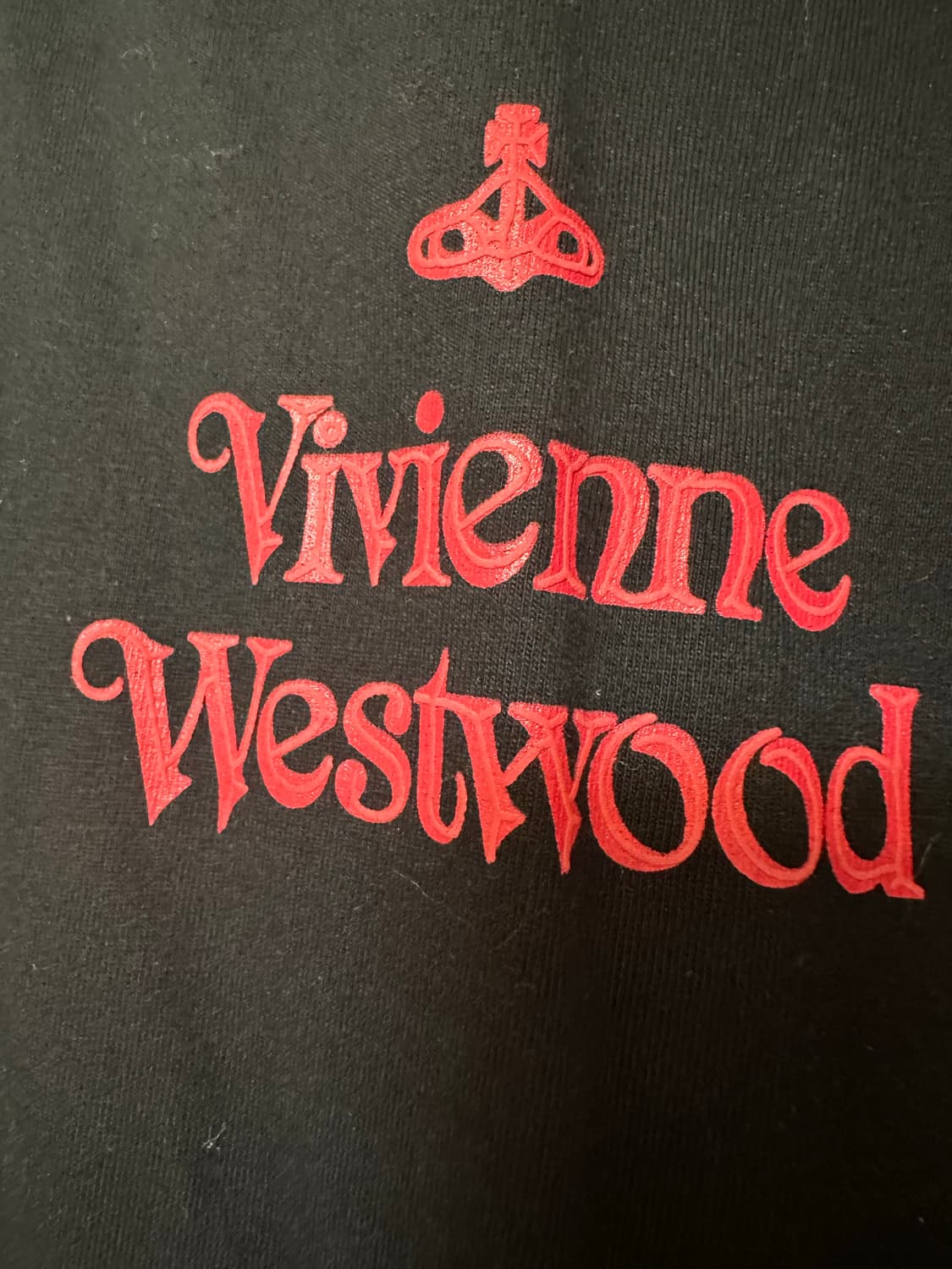 비비안웨스트우드 블랙 반팔 티셔츠 레드 로고 상품이미지4