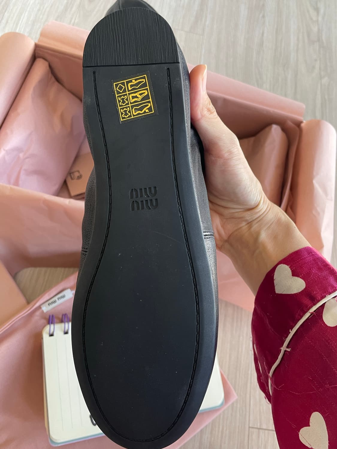 미우미우 루슈 나파가죽 발레리나 36사이즈 새상품  상품이미지5