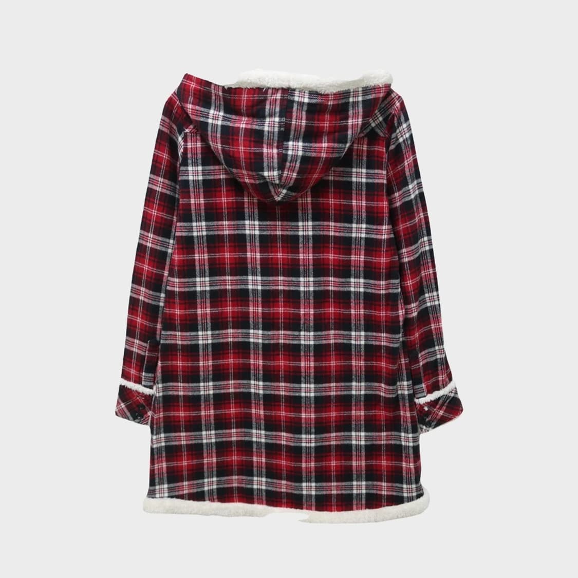 코르자 뽀글이 후드 체크 자켓 61502 상품이미지2