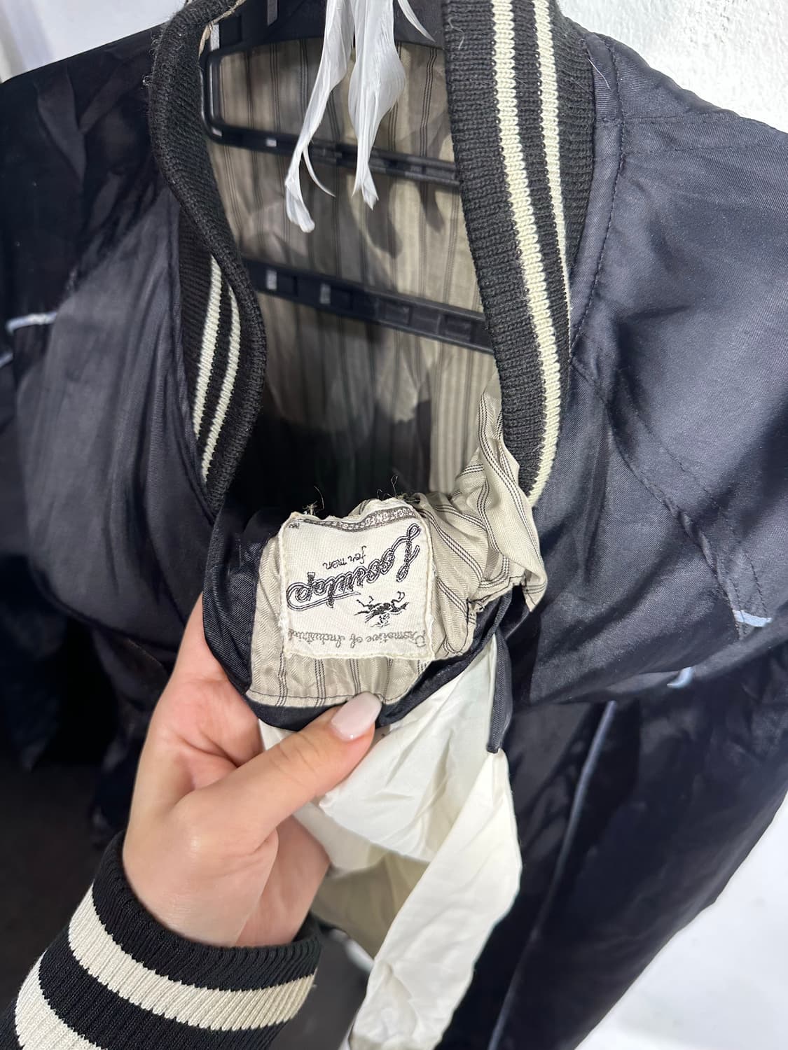 Jpn 일본빈티지 오리엔탈 일본 검정 스펠아웃 스카잔 자켓 상품이미지10