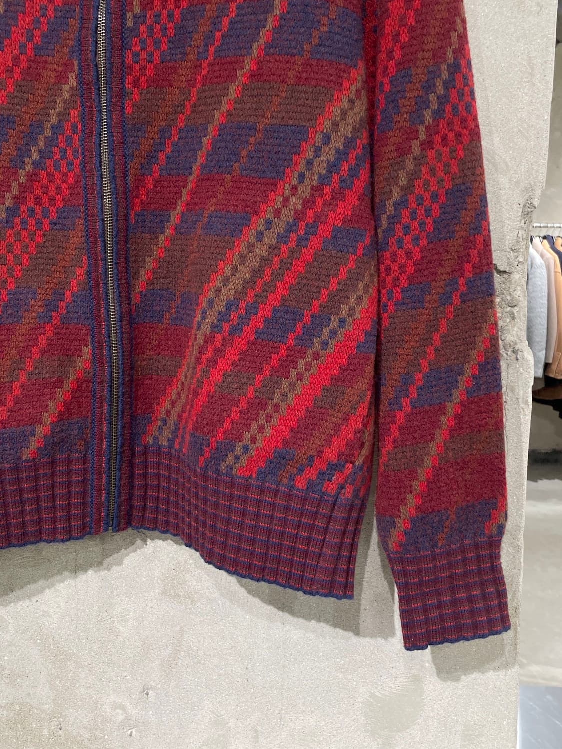 미쏘니 스포츠 레드 캐스케이드 니트 집업 자켓 상품이미지5