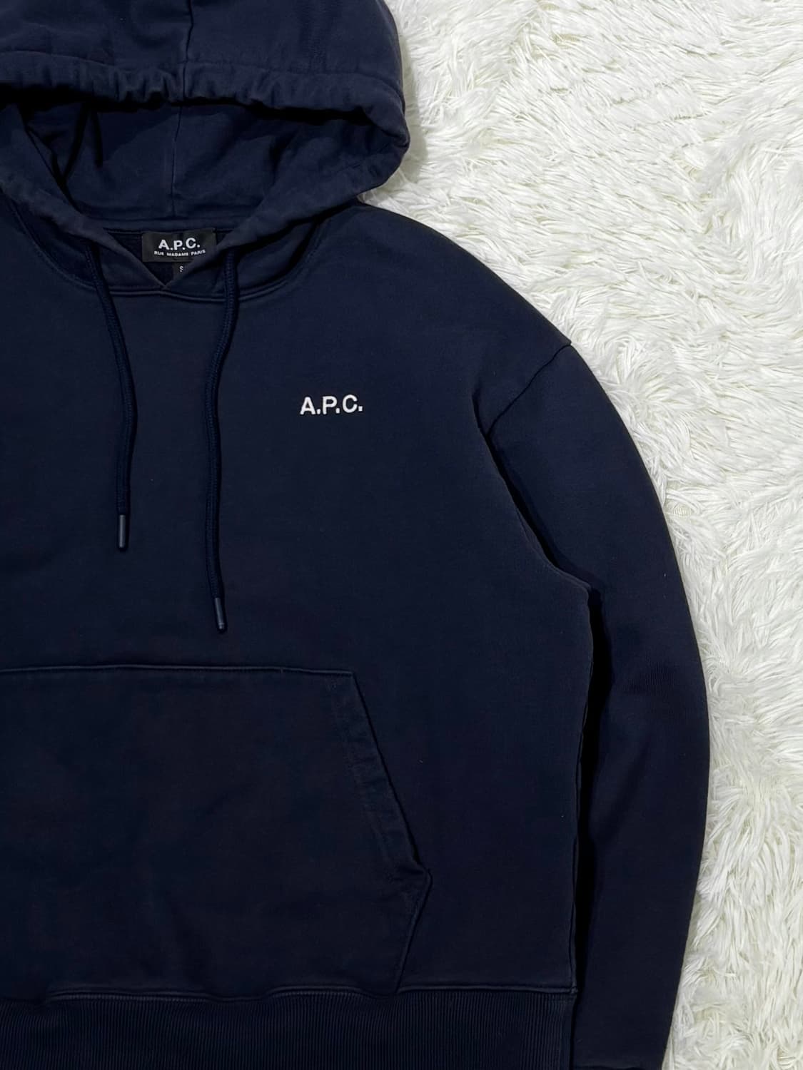 아페쎄 네이비 스몰로고 후드 상품이미지5