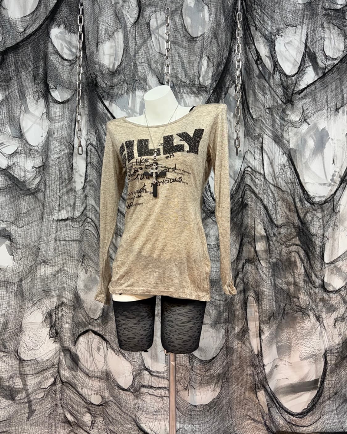 Y2K Graphic See-through Long Sleeve 상품이미지3