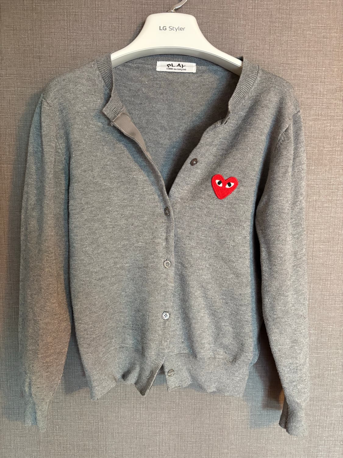 꼼데가르송 PLAY 그레이 가디건 상품이미지1