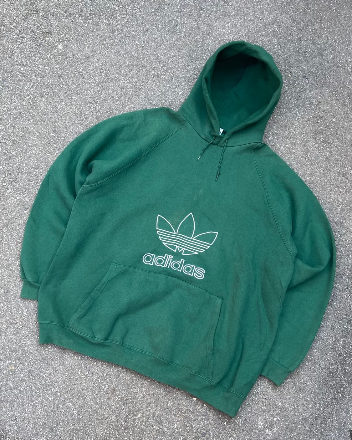 실측 3XL) 1990s 아디다스 자수 빅 트레포일 후드 상품이미지2