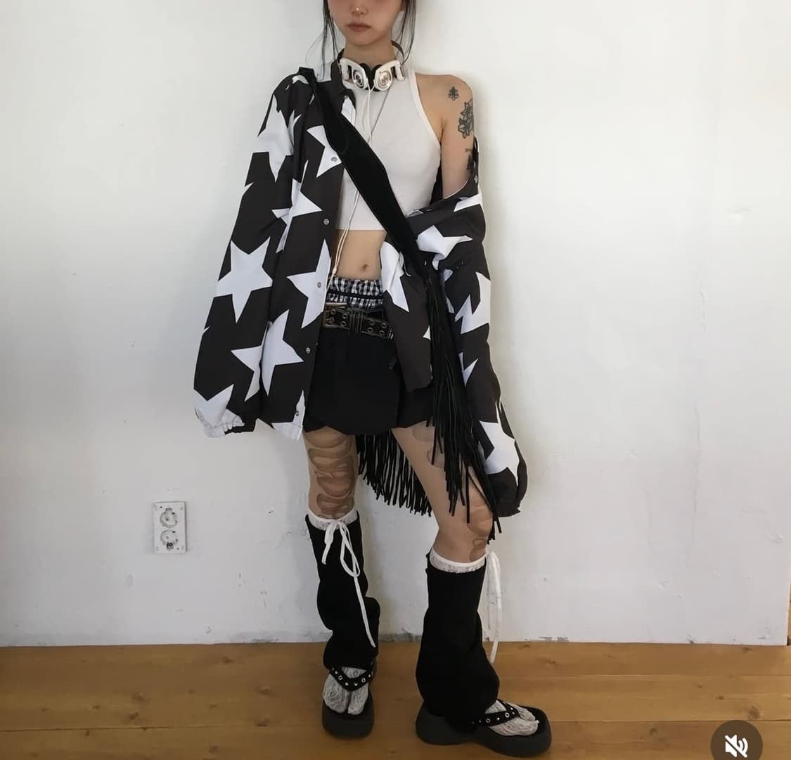 베이프 스타 바람막이 (검흰) 상품이미지3