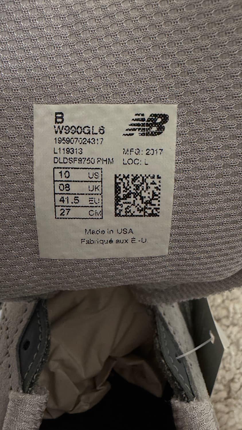 뉴발란스990v6 그레이 우먼사이즈 280 상품이미지5