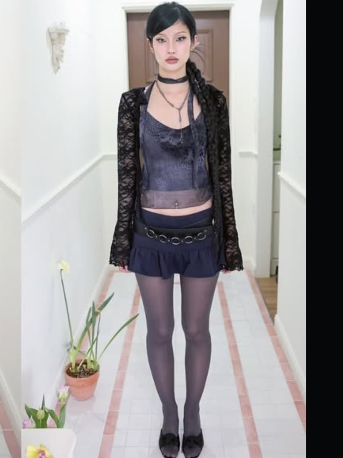 Sheismiae 미애 레오파드 슬리브리스+스카프+벨트 상품이미지3