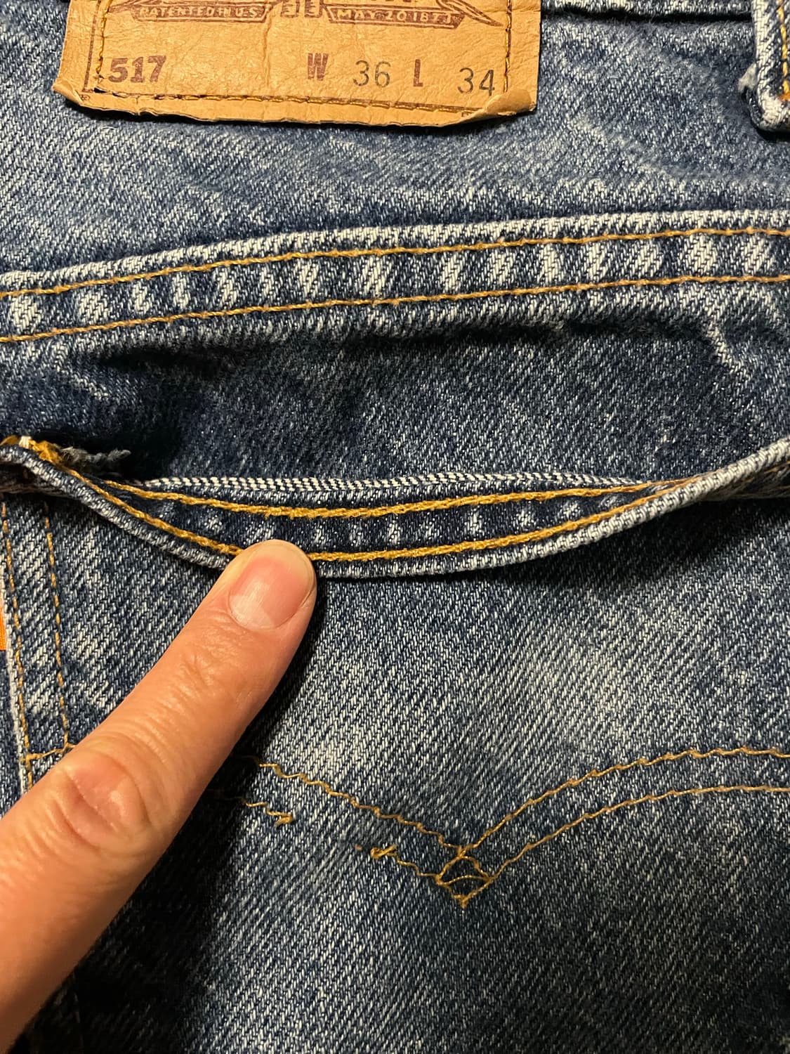 90s 리바이스 517 오렌지탭 데님 [36X34] 상품이미지6