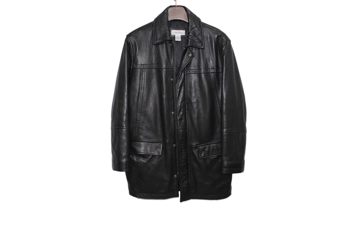 2000s Calvin Klein 캘빈클라인 카우레더 카코트 상품이미지6