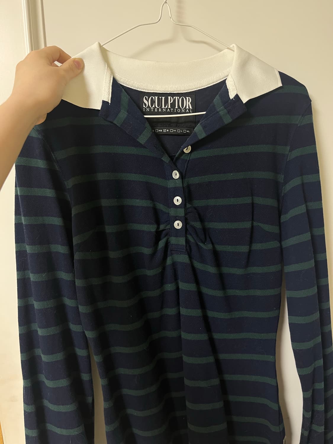 스컬프터 셔링테니스셔츠 네이비그린 상품이미지3