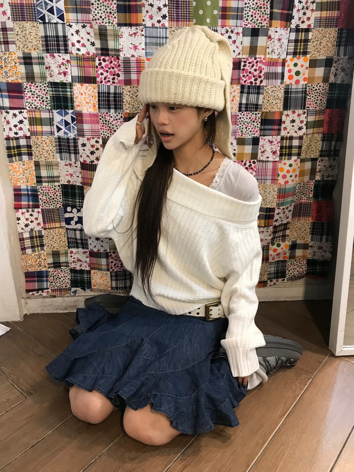 🐻‍❄️화이트 니트 모리 코디 세트 🐻‍❄️ 상품이미지1