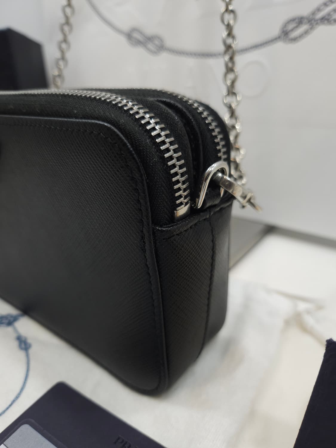 [정품] 프라다 사피아노 더블 지퍼 체인백 1DH010 상품이미지4