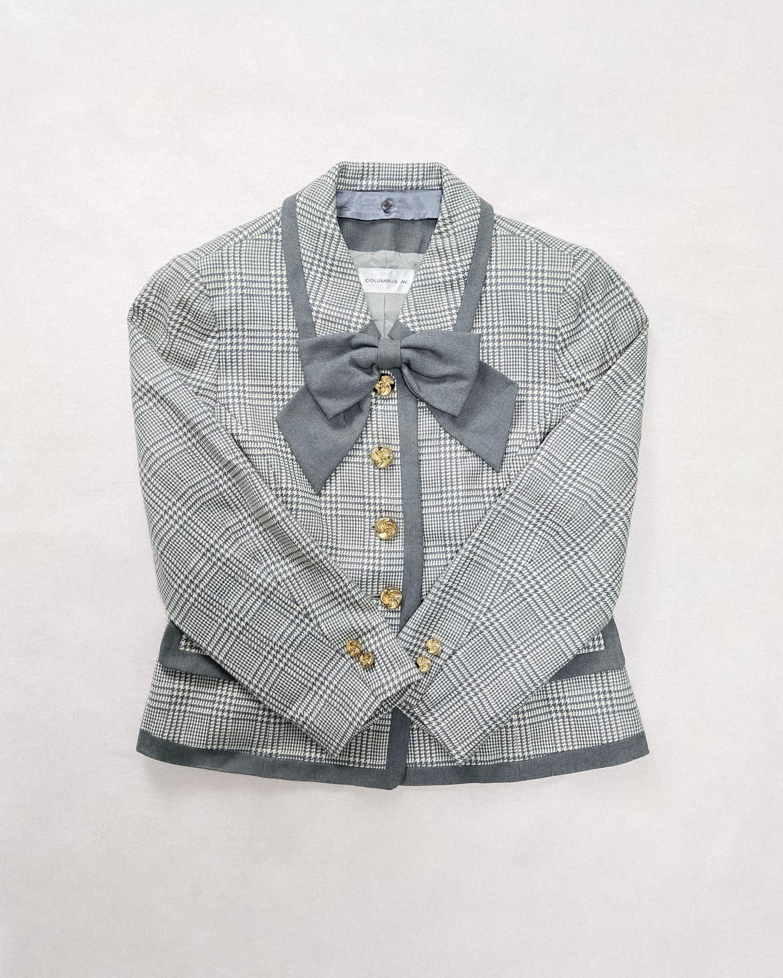 COLUMBUS AV. 러블리 리본 타이 하운드투스 자켓 (새상품) 상품이미지2
