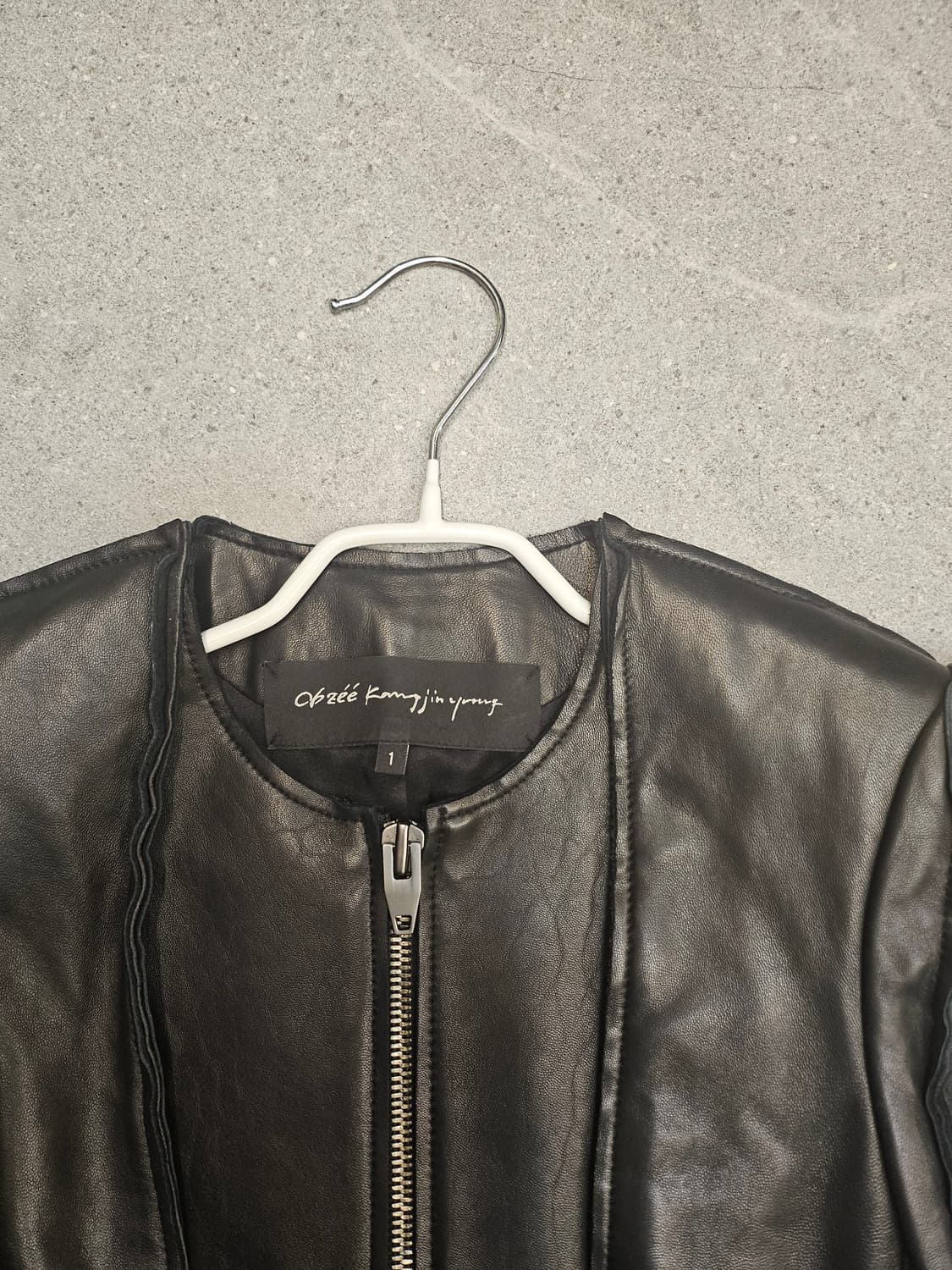 Obzee 오브제 양가죽  롱 코트 블랙 55(1) 상품이미지2