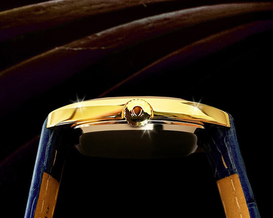 오메가 드빌 희귀 블루 투톤 다이얼 여성 수동 가죽 시계 상품이미지4