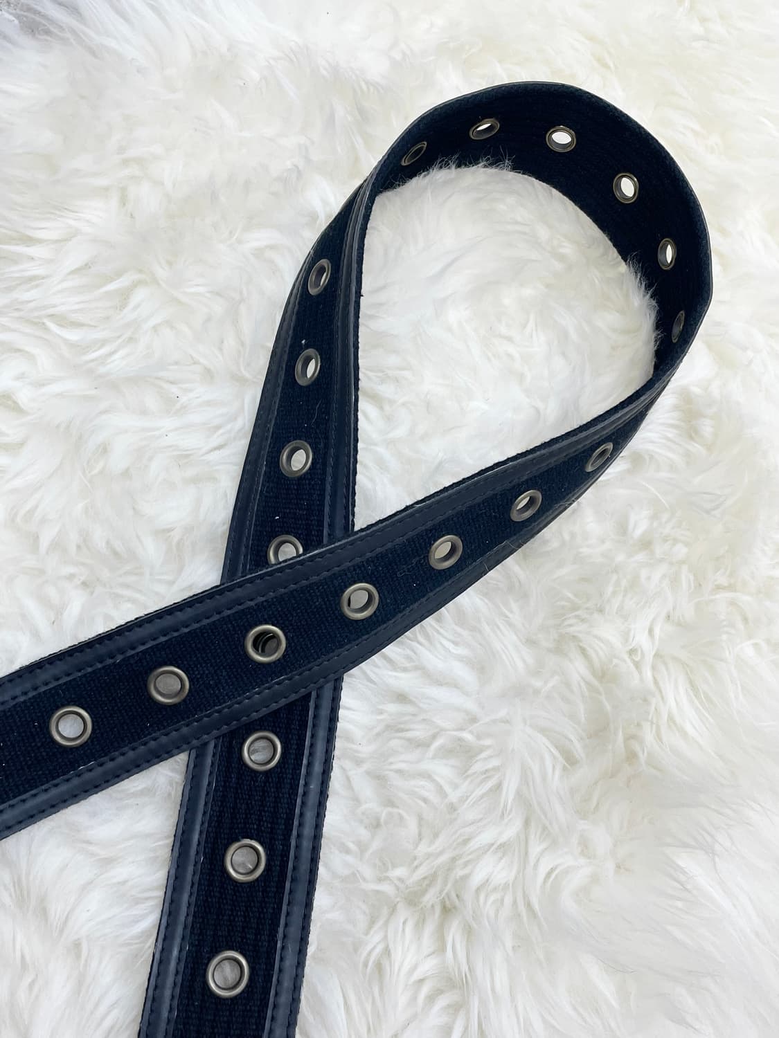 블랙 캔버스 펀칭 버클 벨트 상품이미지5