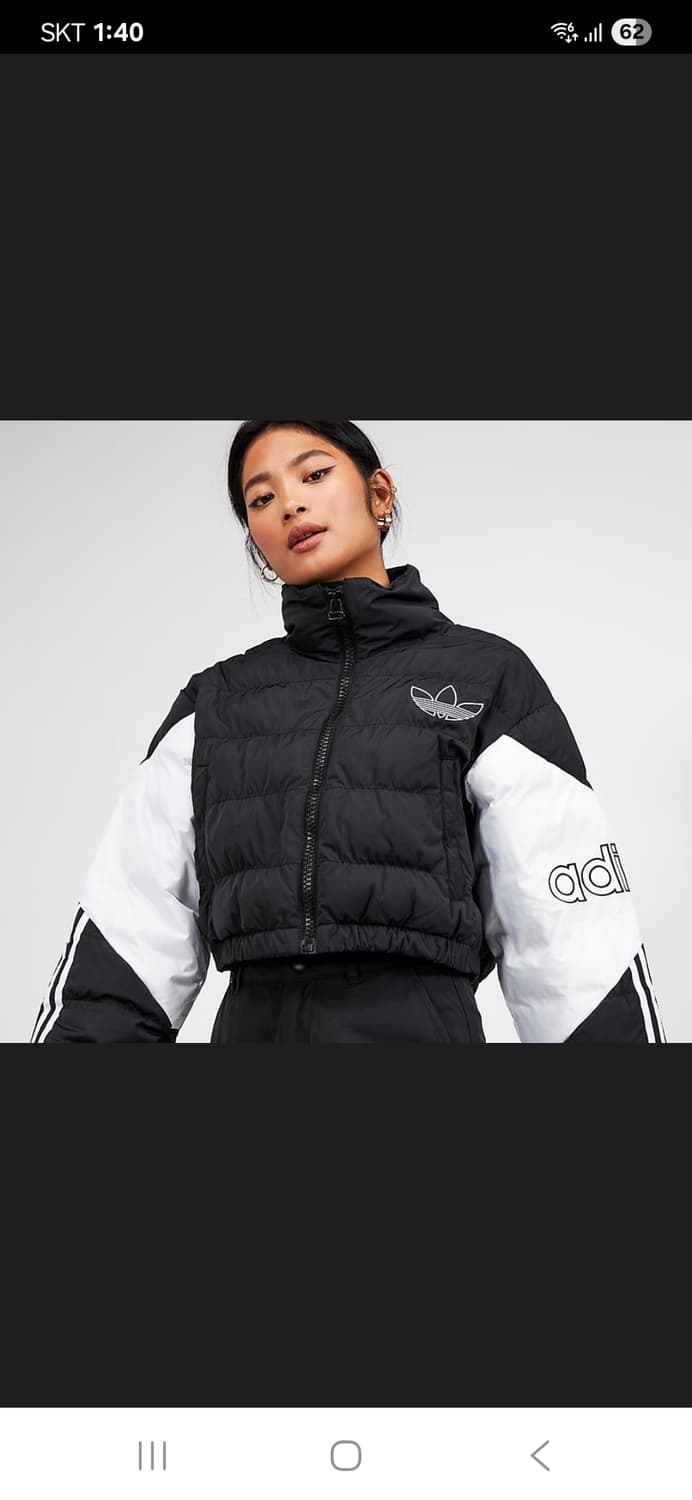 아디다스 제니 패딩 크롭 숏패딩 푸퍼 다운 자켓 블랙 상품이미지1