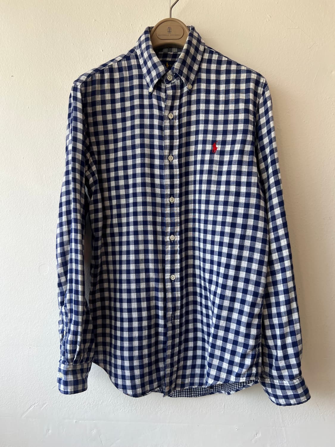 폴로랄프로렌 남성 네이비체크 코튼긴팔셔츠 상품이미지2