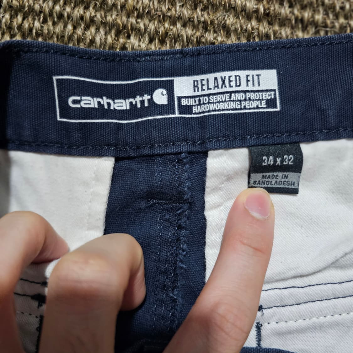 칼하트 카고 워크팬츠 네이비 상품이미지4