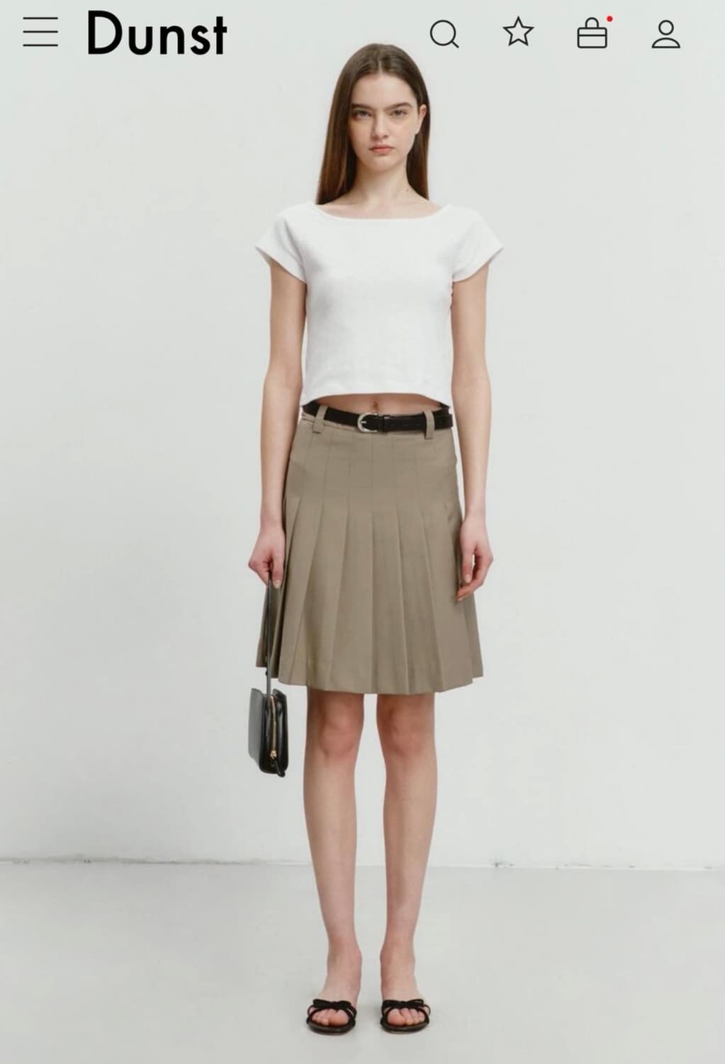 던스트 ) 보트넥 티셔츠 - 화이트 S사이즈 상품이미지1