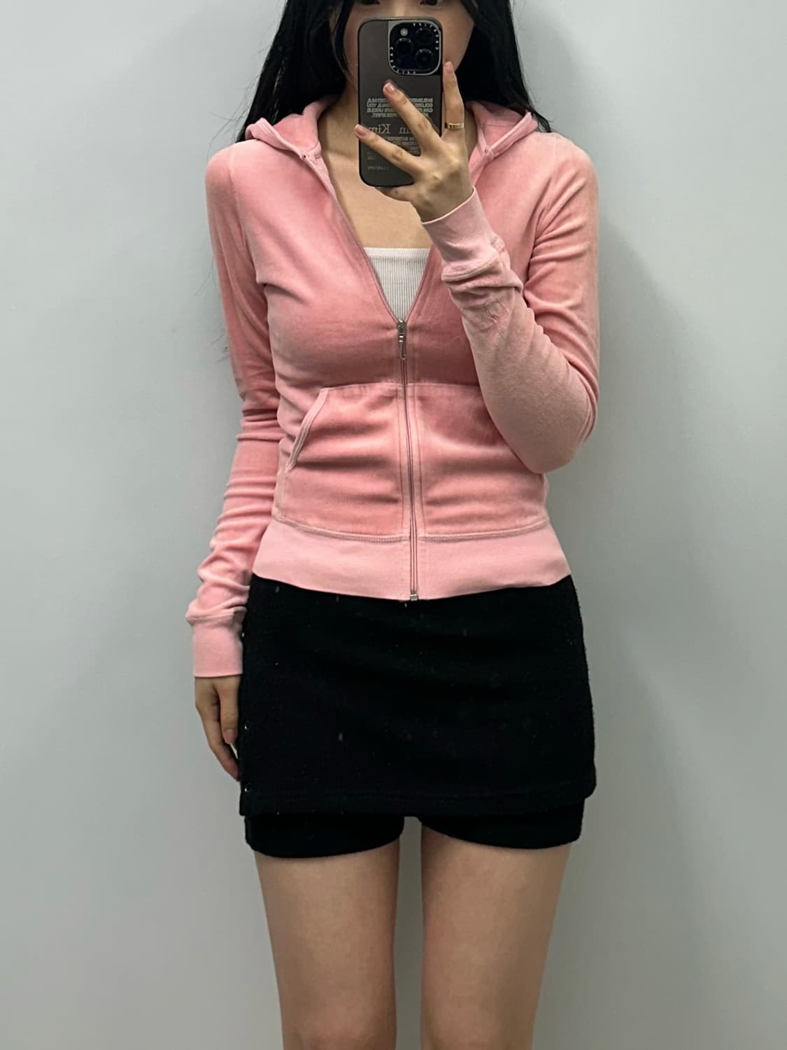 Vintage 빈티지 핑크 부클 후드집업 상품이미지1