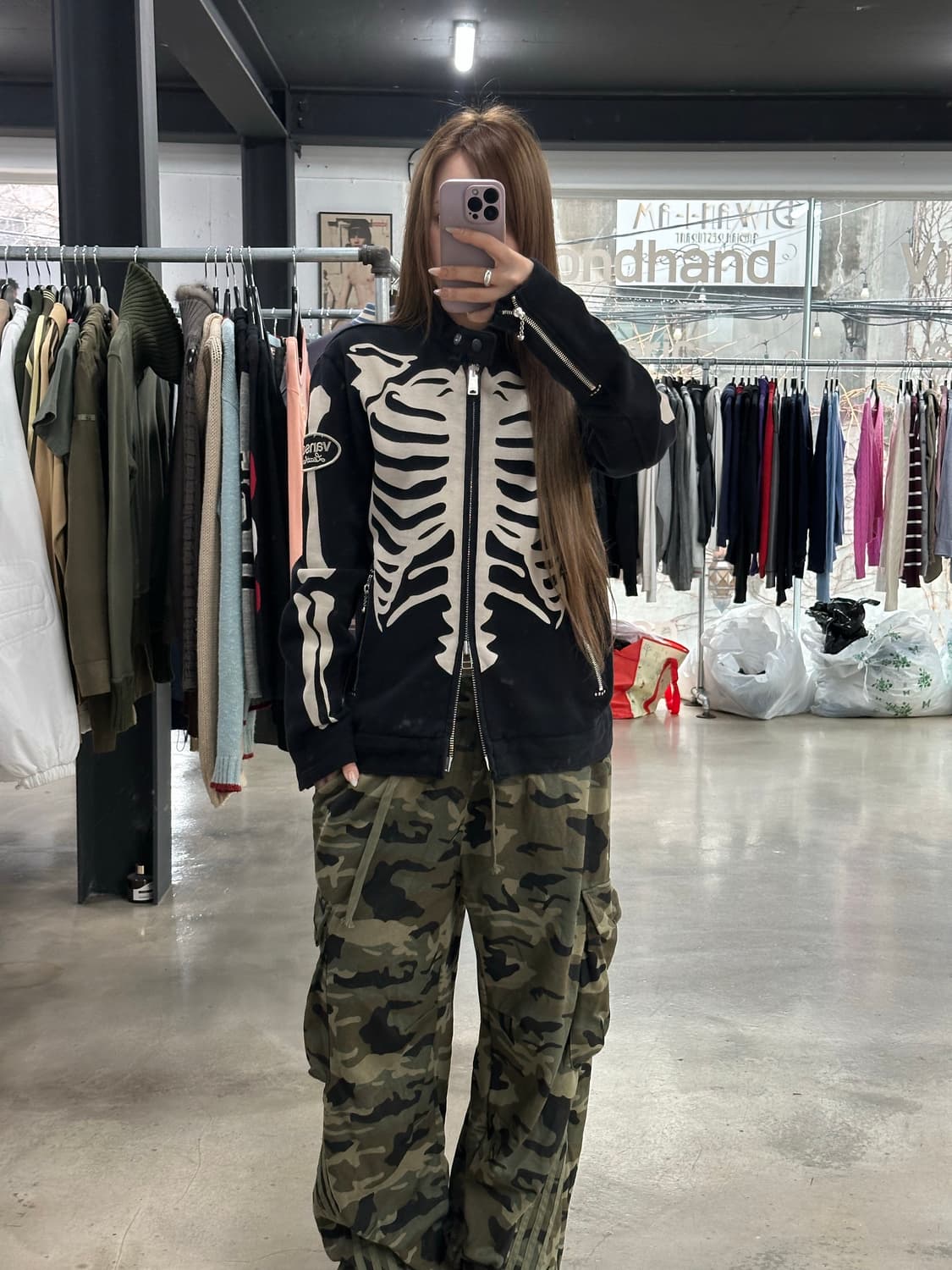 벤슨 본 스켈레톤 투웨이 넥버클 코튼자켓 상품이미지4