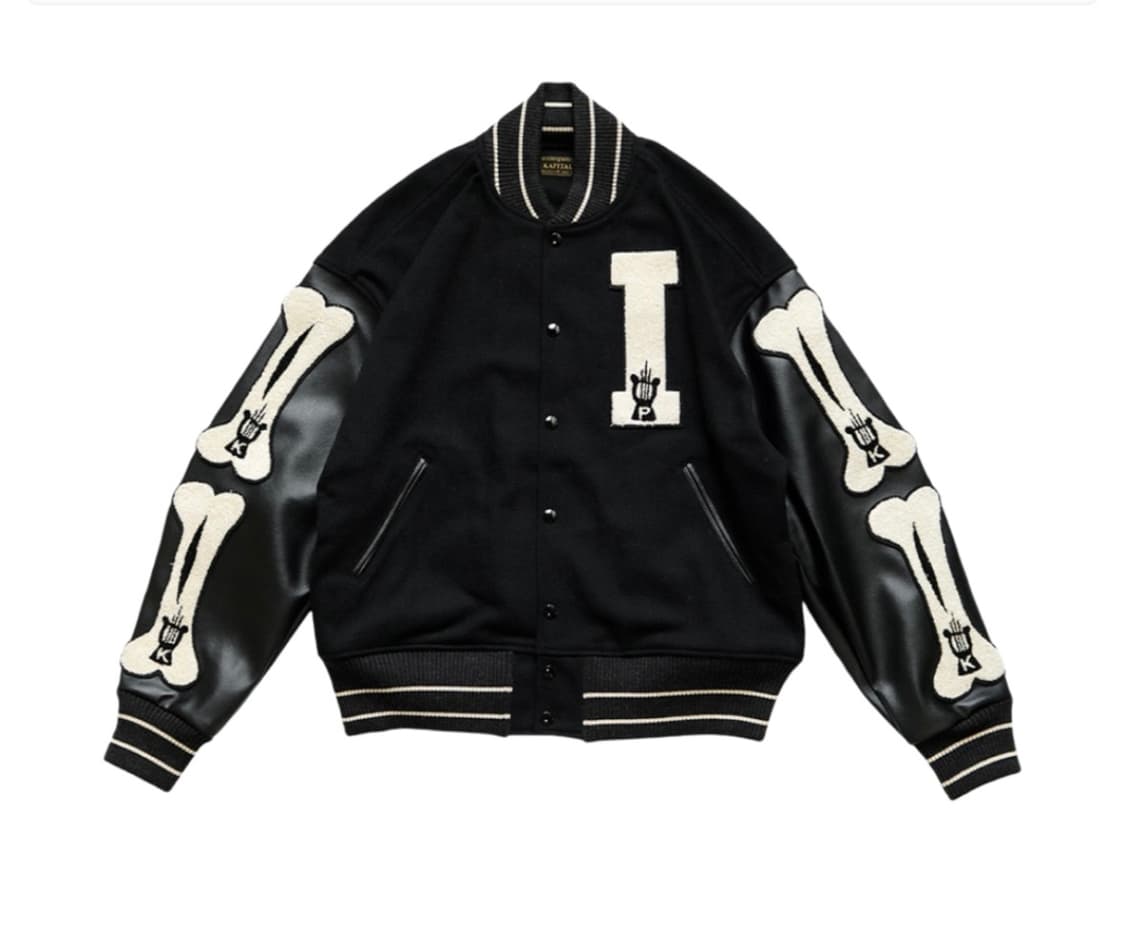 캐피탈 울 아이파이브 바시티 자켓 블랙 상품이미지1