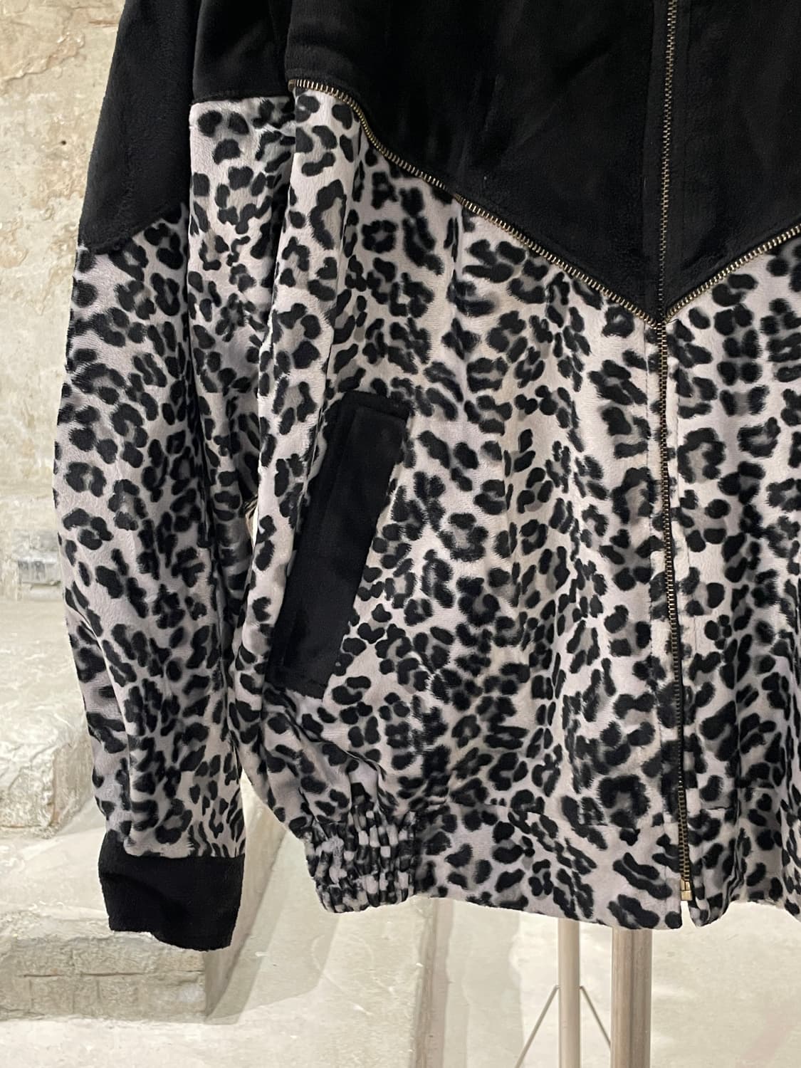 빈티지 요크 블랙 그레이 레오파드 집업 자켓  상품이미지4