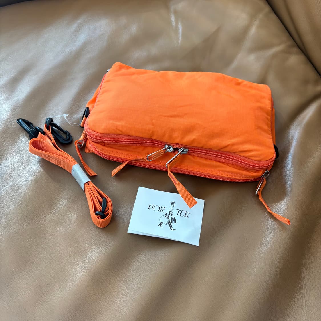 PORTER 포터 투웨이 백팩 크로스백 가방 오렌지 2way 상품이미지2