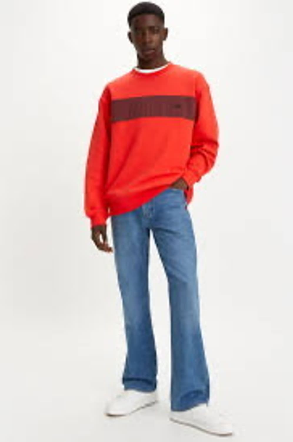 리바이스 로고 자수 릴랙스드핏 맨투맨 레드 M 상품이미지9