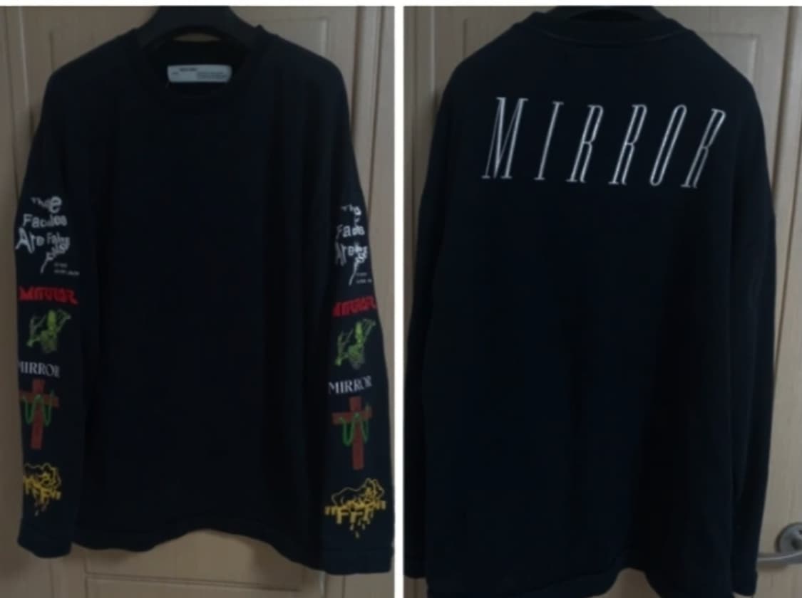 정품 오프화이트 Off-White 미러 프린팅 오버핏 상품이미지1