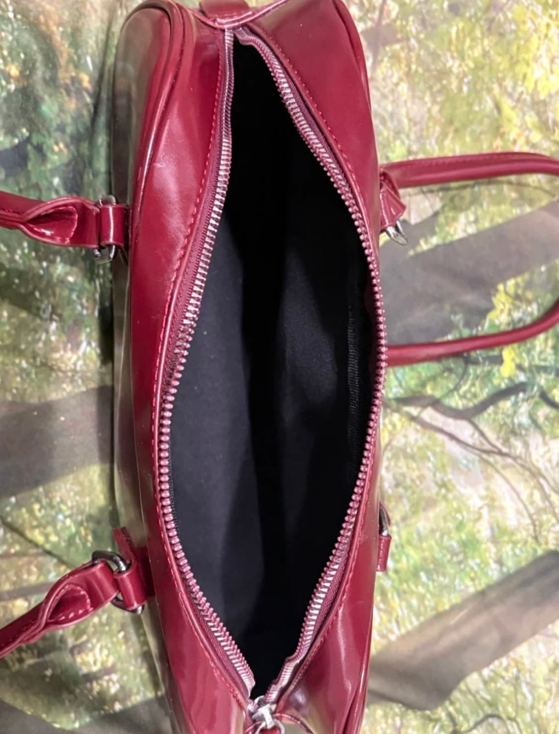 버건디 바게트 숄더백 상품이미지5