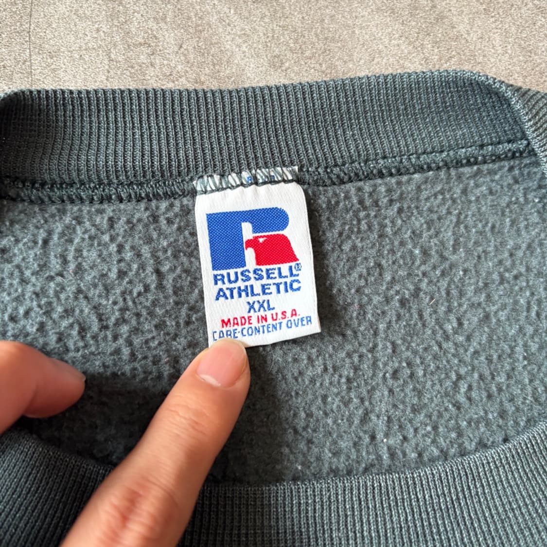 90s 90년대 미국 생산 러셀 블랭크 그레이 스웻셔츠 상품이미지5