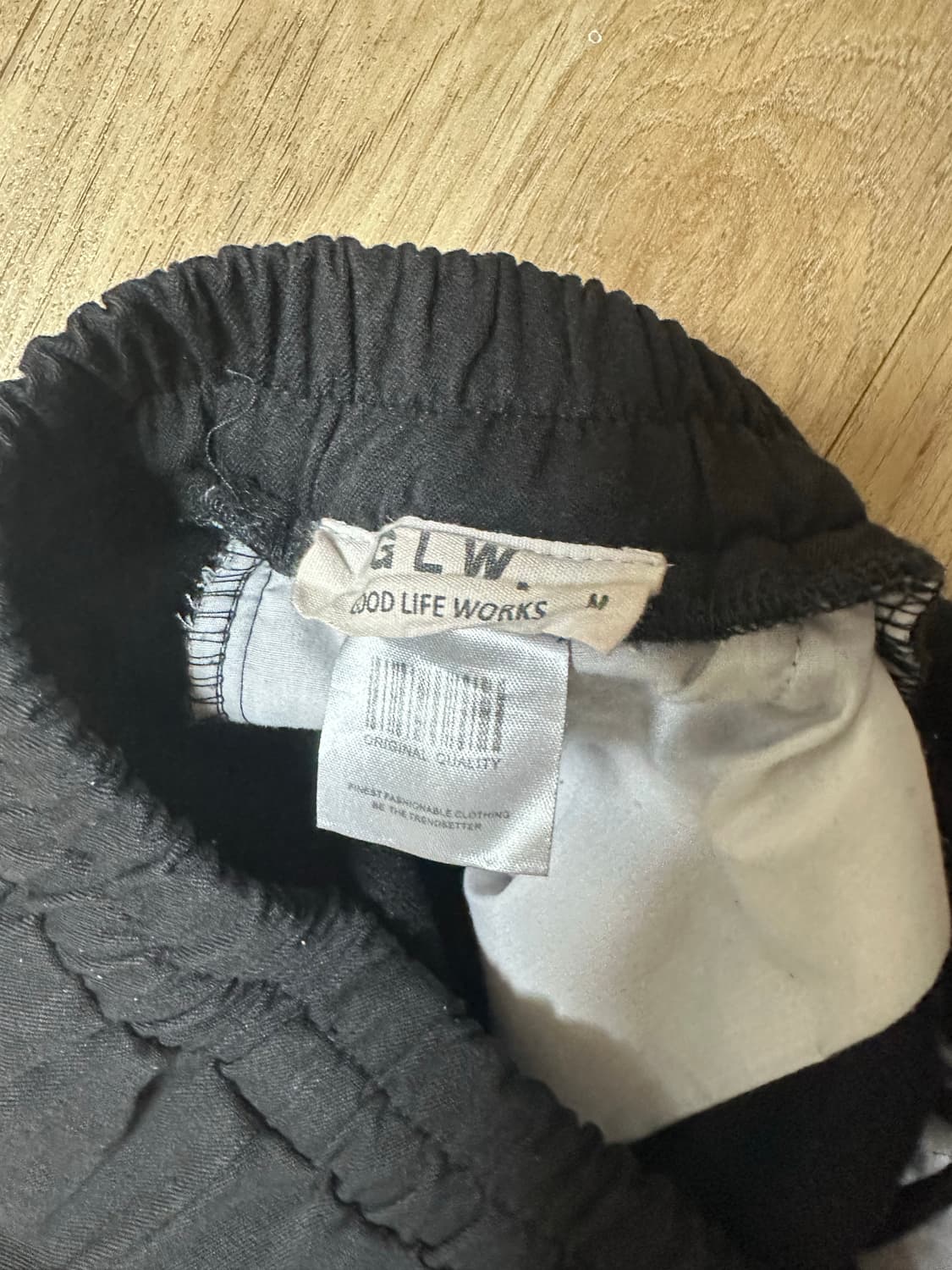 굿라이프웍스 이지 와이드 밴딩 슬랙스 블랙 팬츠 바지 기모 상품이미지3