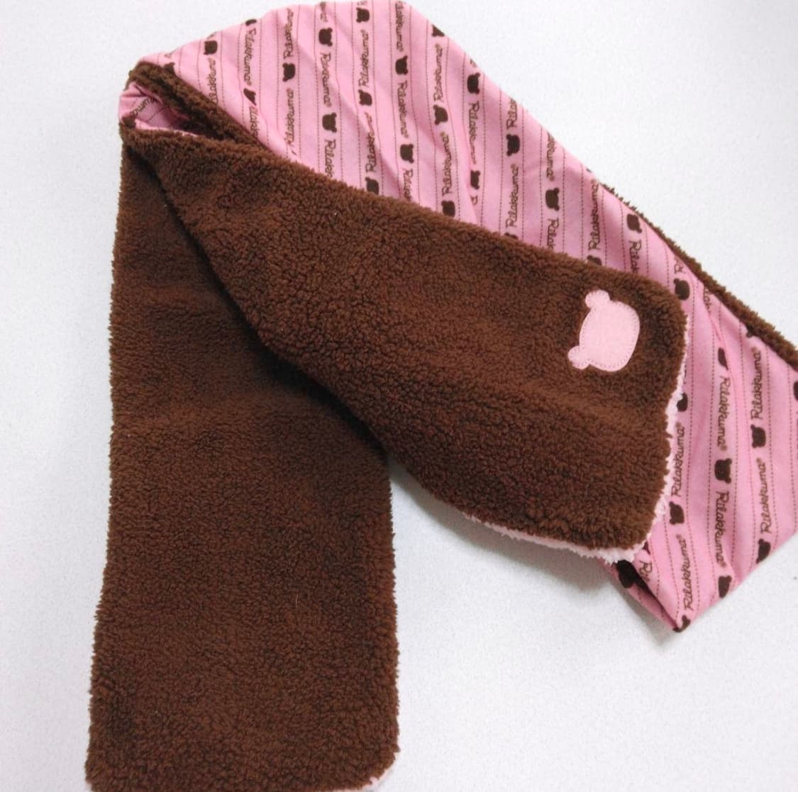 리락쿠마 딸기초코 폭닥 머플러 딸초 핑크 브라운 코리락쿠마 산엑스 고전 상품이미지1