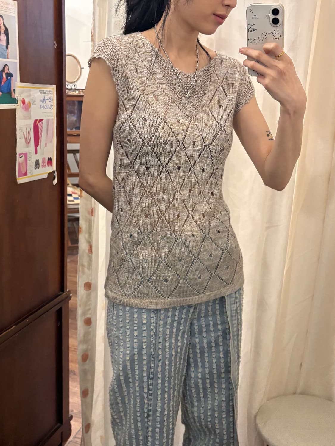 jpn vintage crochet knit top  상품이미지2