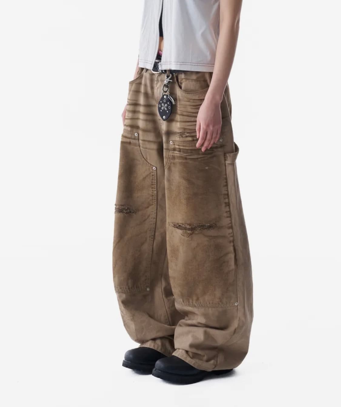 Aakam 더티워시드더블니코튼팬츠(베이지) 상품이미지1