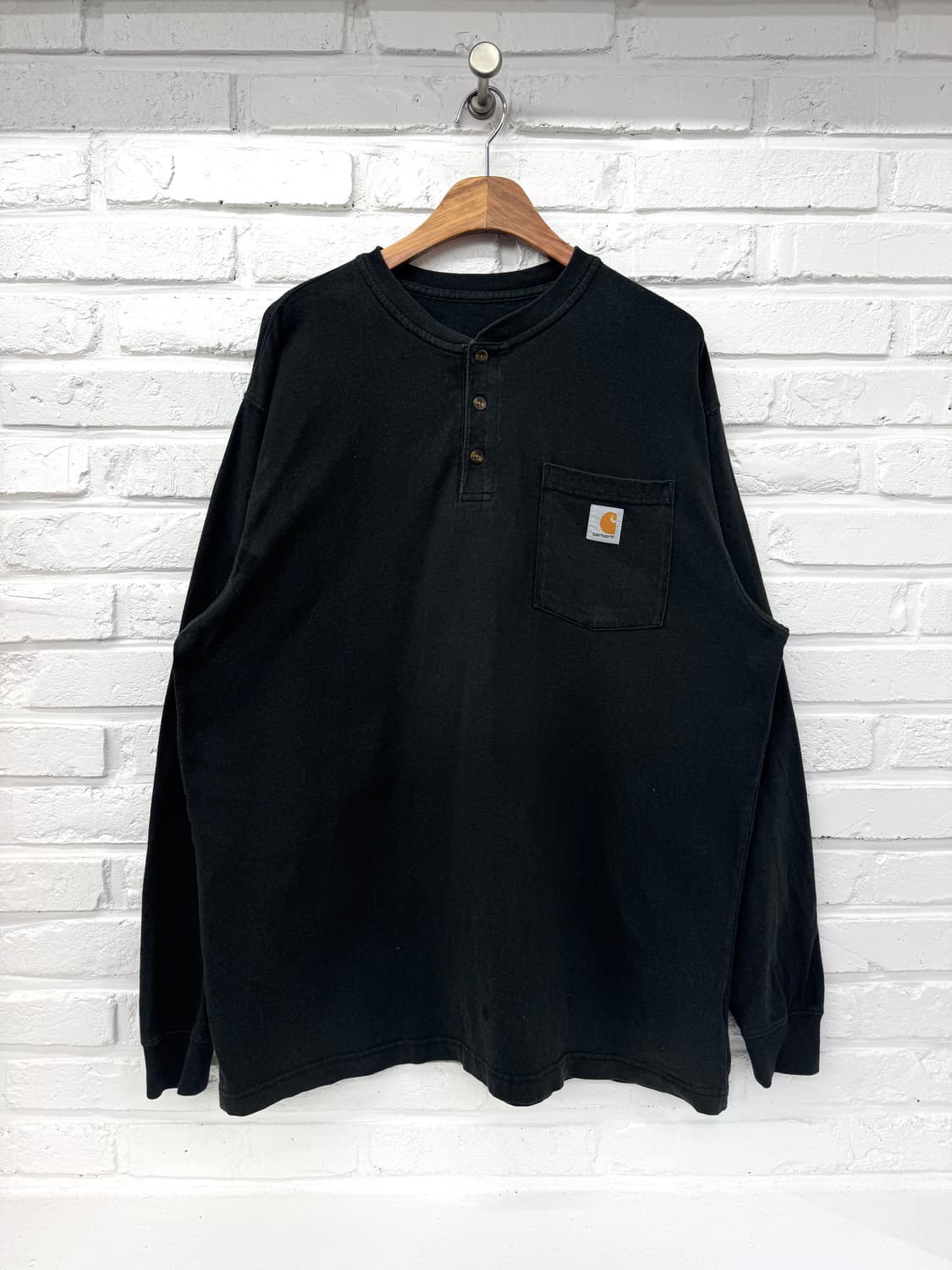 칼하트 블랙 헨리넥 롱슬리브 상품이미지3