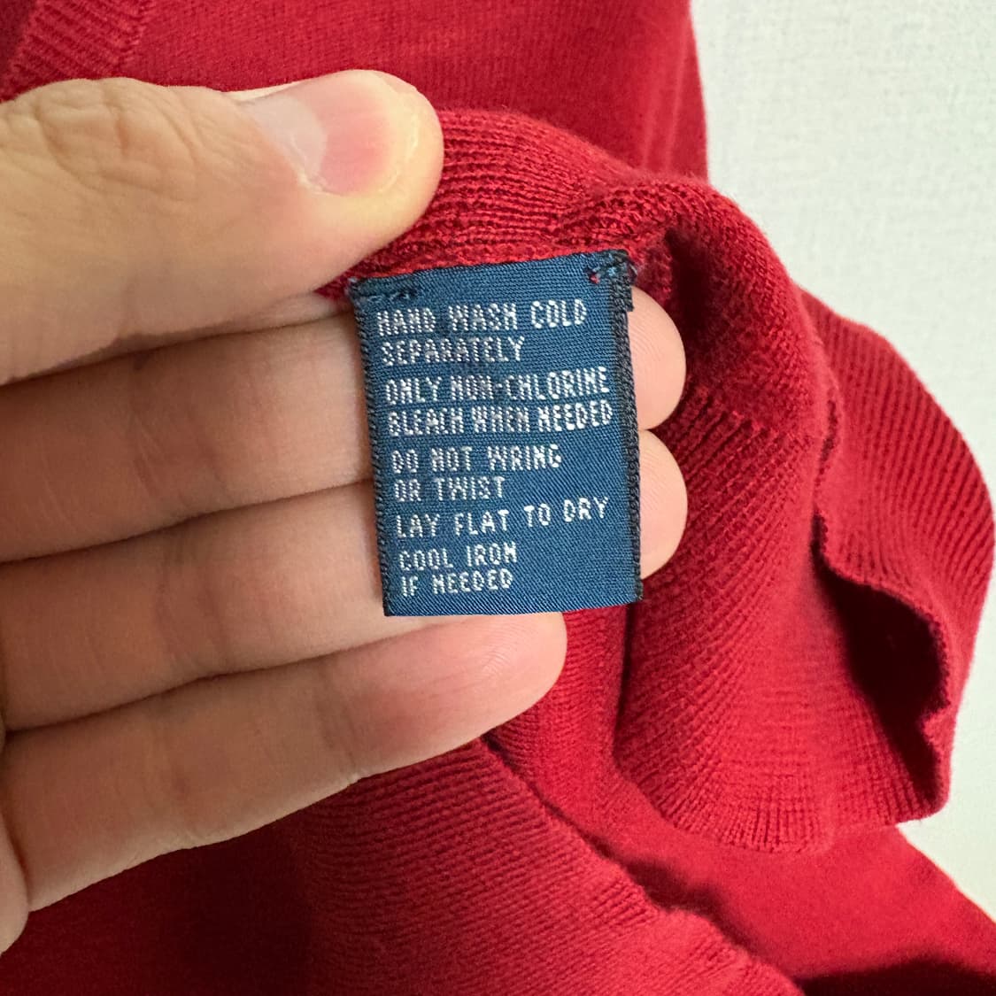 폴로 랄프로렌 피마코튼 V넥 니트 / 레드, XL 상품이미지8